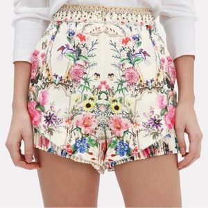 Camilla Versailles pleated silk boheme shorts